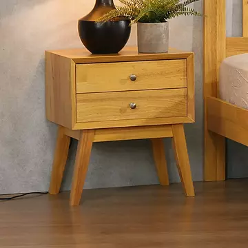 Buy Kempton Bedside Solid Hardwood Natural Oak from Furnituretta