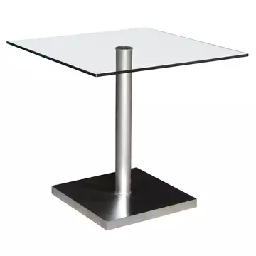 Buy Lucas (Havana) Glass Dining Table Stainless Steel & Clear from Furnituretta