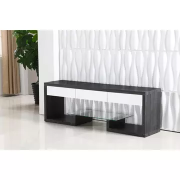 Buy Samba TV Unit Black & White High Gloss 3 Drawer from Furnituretta
