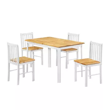 Buy Sheldon Dining Set with 4 Chairs Natural Oak & White from Furnituretta