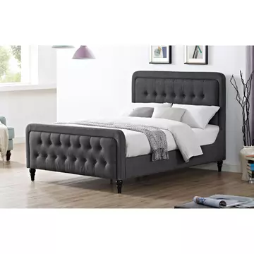 Buy Tahiti Linen Fabric King Size Bed Grey, Colour: Grey, Size: King Size from Furnituretta