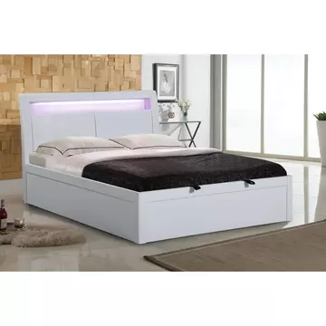 Buy Tanya Storage High Gloss Double Bed White from Furnituretta