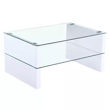 Buy Truro Glass Coffee Table with White High Gloss Legs from Furnituretta
