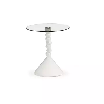 Buy Tyne Glass Lamp Table White from Furnituretta