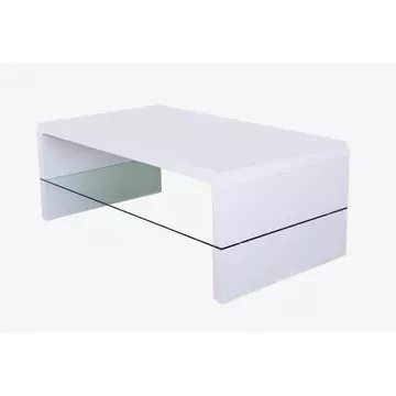 Buy Vala High Gloss Coffee Table with Glass Shelf White from Furnituretta