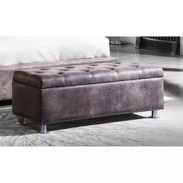 Buy Valencia Fabric Ottoman Box Brown Antique from Furnituretta