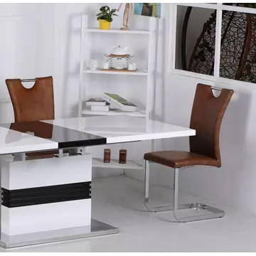 Buy Vienna PU Chairs Brown & Chrome from Furnituretta
