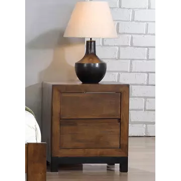 Buy Vulcan Nightstand 2 Drawer Rustic Oak from Furnituretta