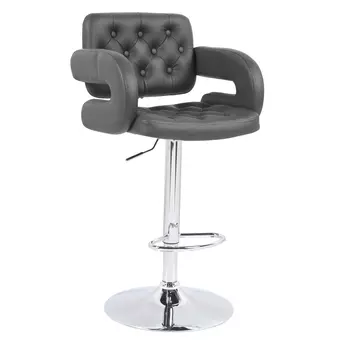 Buy Utah Bar Stool PU Chrome & Grey, Colour: Grey from Furnituretta