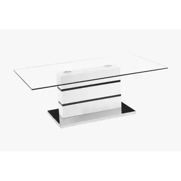 Buy Yoki Glass Coffee Table White & Black from Furnituretta