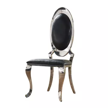 Buy Vasto Dining Chair Stainless Steel & PU Black from Furnituretta