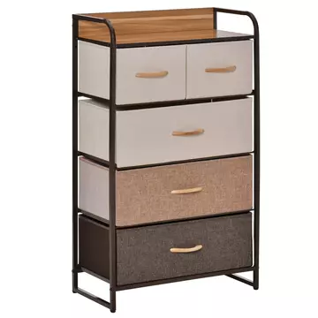 Buy Homcom 5-Drawer Dresser Tower 3-Tier Storage Organizer with Steel Frame Wooden Top for Bedroom Hallway Closets from Furnituretta