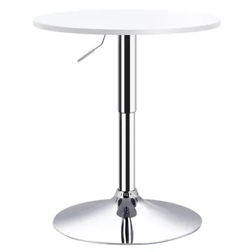 Buy Homcom Bar Table О¦60cm Adjustable Height Round Bistro Table  Swivel Top Metal Frame Counter Surface Stylish Kitchen Conservatory White from Furnituretta