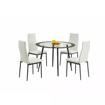 Buy Acodia Dining Table Clear Glass & Black from Furnituretta