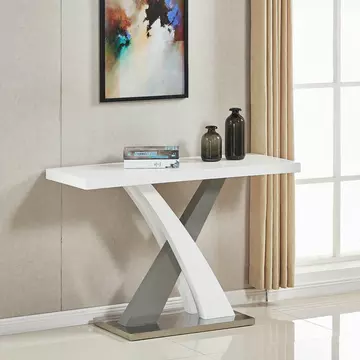 Buy Zurich Console Table High Gloss White & Grey from Furnituretta