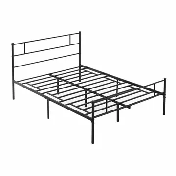 Buy Homcom Double Metal Bed Frame Solid Bedstead Base with Headboard and Footboard, Metal Slat Support and Underbed Storage Space, Bedroom Furniture from Furnituretta