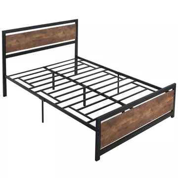Buy Homcom Full Bed Frame with Headboard & Footboard, Strong Slat Support Twin Size Metal Bed  Underbed Storage Space, No Box Spring Needed from Furnituretta