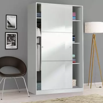 Buy Widnes Sliding Door Wardrobe 120cm Gloss White from Furnituretta