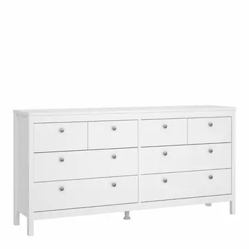 Buy Madrid Double Dresser 4+4 Drawers in White from Furnituretta