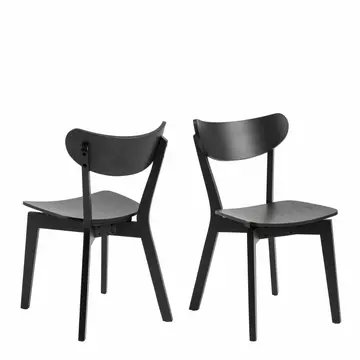 Buy Roxby Dining Chairs in Black Set of 2, Colour: Black, Width: 45 from Furnituretta