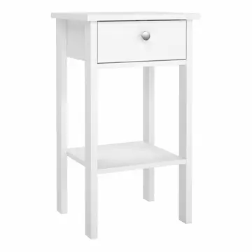 Buy Madrid Bedside Table with 1 Drawer in White from Furnituretta