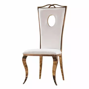 Buy Pescara Dining Chair Stainless Steel & PU White from Furnituretta