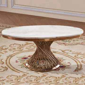 Buy Pescara Marble Coffee Table with Stainless Steel Base from Furnituretta