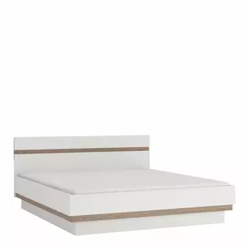 Buy Chelsea Bedroom Kingsize Bed in White with a Oak Trim with Lift Up Function from Furnituretta