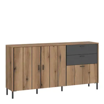 Buy Arundel Sideboard 2 Door 1 Flap 2 Drawer in Oak/Grey from Furnituretta