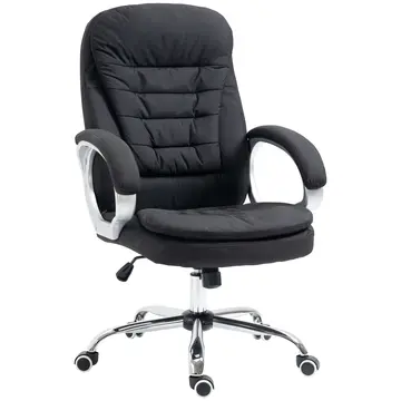 Buy HOMCOM Office Chair Computer Chair Executive Office Chair with Height Adjustable, Comfortable Desk Chair for Home Office Fabric Black from Furnituretta