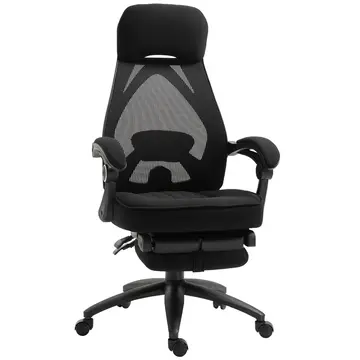 Buy Vinsetto Office Chair with Footrest,High Back Swivel Desk Chair with Adjustable Height and Headrest for Home Office, Black from Furnituretta