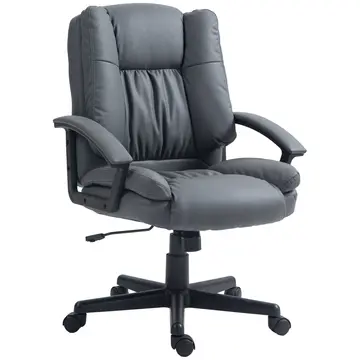 Buy HOMCOM Office Chair, Computer Desk Chair, Mid Back Executive Chair with Adjustable Height and Swivel Rolling Wheels for Home Study, Dark Grey from Furnituretta
