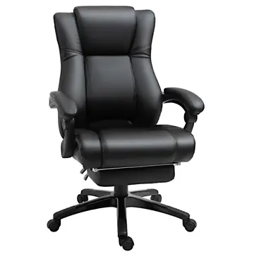 Buy Vinsetto Executive Office Chair for Home, PU Leather Computer Chair, Swivel Desk Chair with Footrest, Wheels, Adjustable Height, Black from Furnituretta