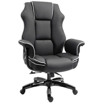 Buy Vinsetto Executive Office Chair, PU Leather High Back Desk Chair with Height Adjustable, Reclining Swivel Computer Chair for Home, Black from Furnituretta