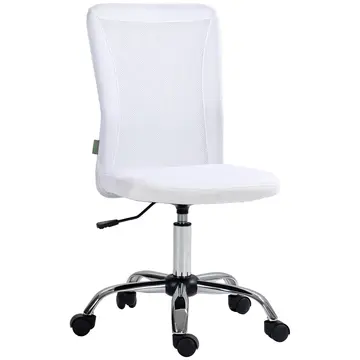 Buy Vinsetto Computer Desk Chair, Mesh Office Chair with Adjustable Height and Swivel Wheels, Armless Study Chair, White from Furnituretta