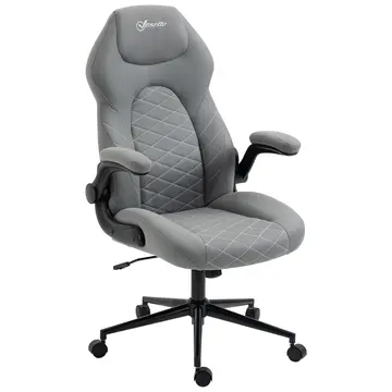 Buy Vinsetto Home Office Desk Chair, Computer Chair with Flip Up Armrests, Swivel Seat and Tilt Function, Light Grey from Furnituretta