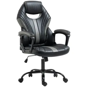 Buy Vinsetto Computer Gaming Chair, Desk Chair with Breathable PU Leather Back and Seat, Soft Padded Armrests and Rolling Wheels for Adults and Gamers, Black from Furnituretta