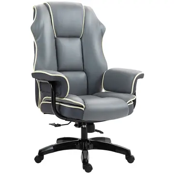 Buy Vinsetto High Back Office Chair, PU Leather Desk Chair, Reclining Swivel Computer Chair for Home, Grey from Furnituretta