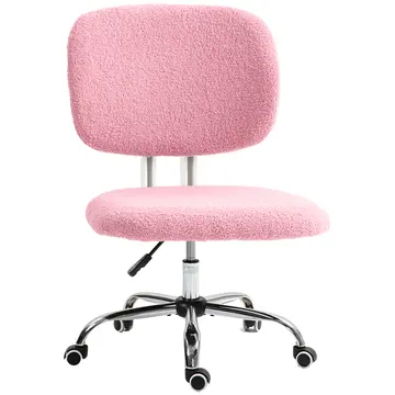 Buy Vinsetto Teddy Fleece Armless Office Chair - Pink from Furnituretta
