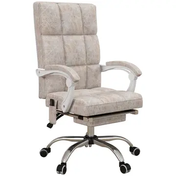 Buy Vinsetto Massage Office Chair, Ergonomic Desk Chair, Comfy Work Study Chair with Heat, Padded Seat, 135° Reclining Back and Footrest for Home Office, Beige from Furnituretta