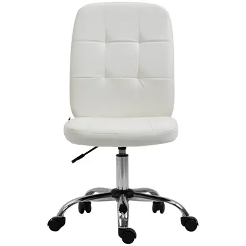 Buy Vinsetto Armless Faux Leather Office Chair - White from Furnituretta