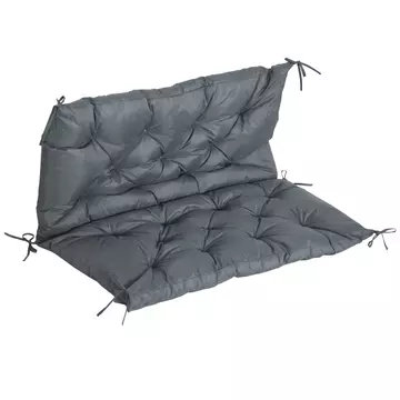 Buy Outsunny 2 Seater Bench Cushion, Garden Chair Cushion with Back and Ties for Indoor and Outdoor Use, 98 x 100 cm, Dark Grey from Furnituretta