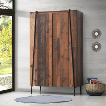 Buy Abbey 2 Door Wardrobe Rustic Oak from Furnituretta