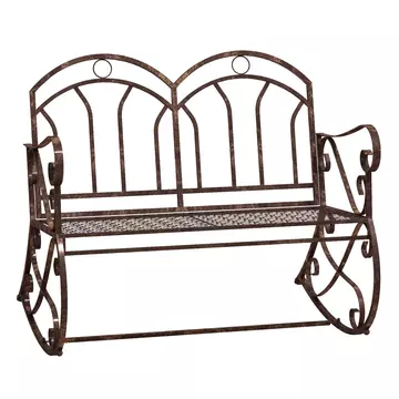 Buy Outsunny 2 Seater Metal Garden Park Bench Outdoor Rocking Chair Swing Bench Loving Seat Bronze from Furnituretta