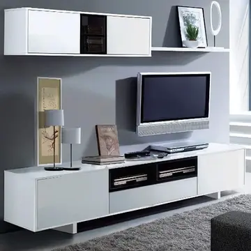 Buy Salford White Gloss TV Complete Wall Cabinet from Furnituretta