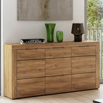 Buy Newry Large Oak Effect 3 Drawer Sideboard K45 from Furnituretta