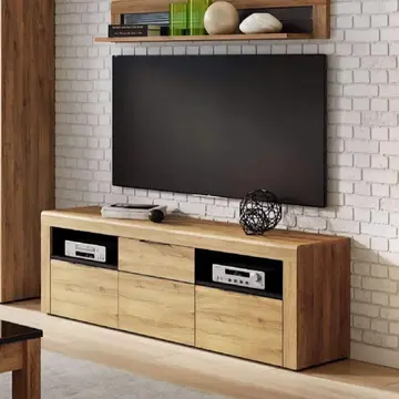 Buy Newry Large Oak Effect 2 Drawer TV Cabinet K25 from Furnituretta