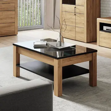 Buy Newry Oak Effect and Black Gloss Coffee table K41 from Furnituretta