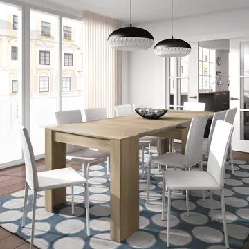 Buy Wigan Extending Dining Table with Internal Storage for Extension Panels Oak Effect from Furnituretta