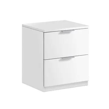 Buy Boston 2 Drawer Bedside Cabinet White from Furnituretta